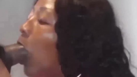 Black Woman Real Couple Sexy blowjob and oiled up fucking