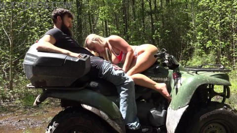HOTTEST VIDEO YOU WILL SEE!! A Fun Ride on a 4 Wheeler, Turns into a Fucking Fun Ride and Ends with a Massive Creampie!! When Ba