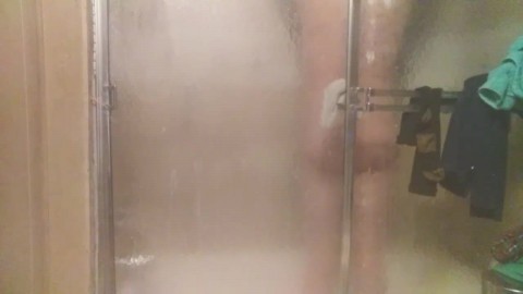 first time Verified model westlloyd showering with 12inch cock sleeve sleeve on