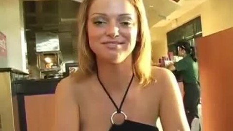 Blonde babe nude in public