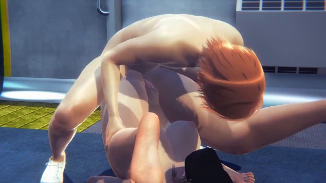 Hentai Uncensored - Mari gets fucked on the floor of the train then jerks off while getting her pussy eaten - Japanese Asian Man