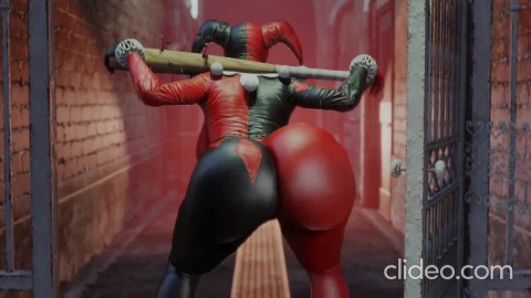 Harley Quinn shaking her bubble booty porn