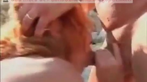 Ginger MILF Leslie Fucked On Public beach voyeur