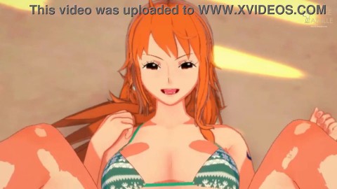 Nami gets horny and wants you to take off her tight jeans - One Piece hentai