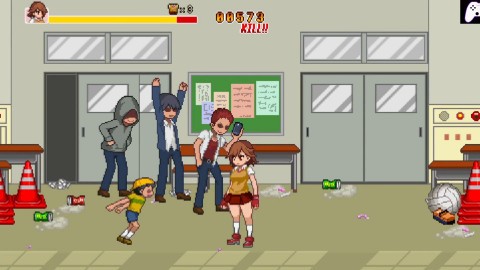 School Dot Fight | Fitness girl decides to get her ass fucked by horny pussy students and cum inside her | Hentai Game Gameplay 
