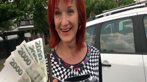 Czech Streets 111 Mrs Irena loves money and cocks