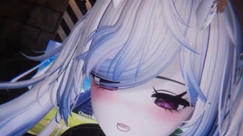 [VRChat ERP] Booth babe rides you and gets her tight pussy filled with cum nsfw