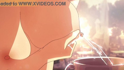 Squirting Milk, Lactating into a coffee cup Hentai Animation joi