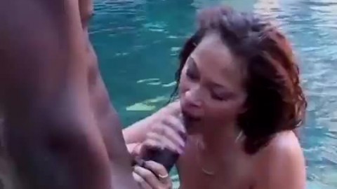 asian blows black cock poolside from AsiansAffairs asian doll sextape