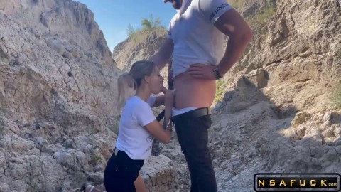 Gave his Cock in the Mouth of a StepSister Outdoors in a Canyon