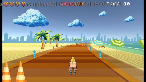Roller babe [ HENTAI Game PornPlay ] Ep.1 PUBLIC CREAMPIE and 69 at the beach joi