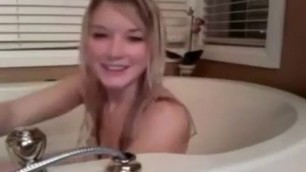Pretty Girl Playing In The Bath Tub