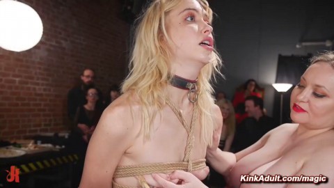 Blonde Chloe Cherry and ebony Ana Foxxx punished at BDSM orgy party