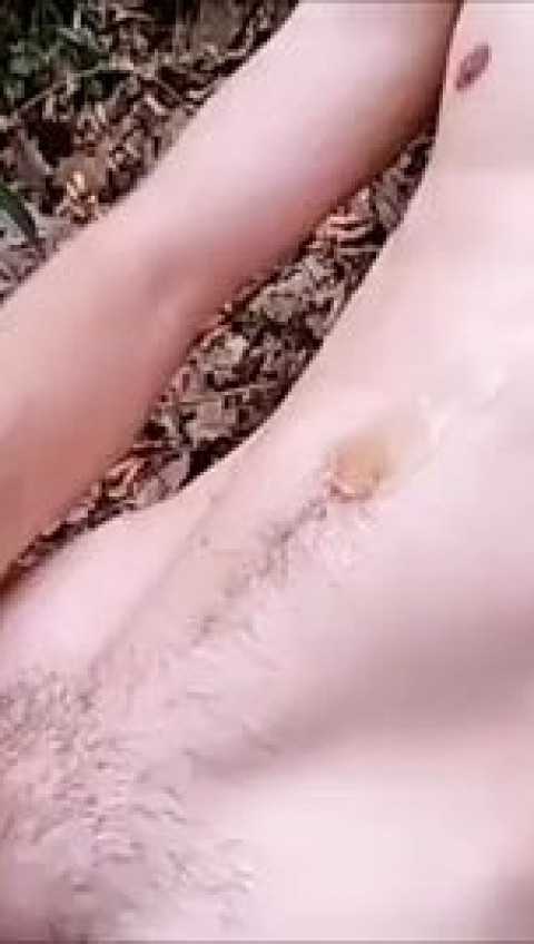 PEEING AND MASTURBATING LAYING OUTSIDE