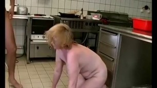 Older Lady With Big Tits Blows And Fucks In Kitchen
