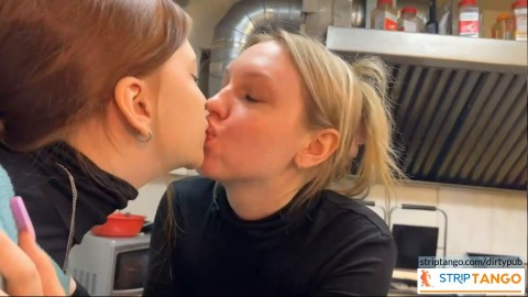 Freedom to Explore: Dive Deep Anonymously and Safely! These lesbians are working in a cafe. But what they do behind closed doors