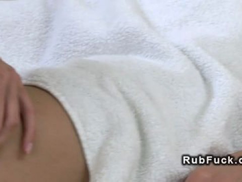 Busty babe pussy massaged and licked