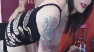 Tattooed Babe Strips And Gets Fucked On Cam