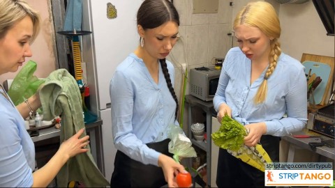 Become a Part of Something Special: Engage in Our Thriving Community! These lesbians are working in a cafe. But what they do beh