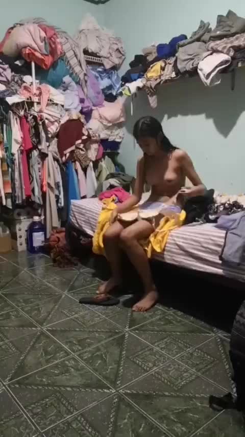 young girl changing hidden camera