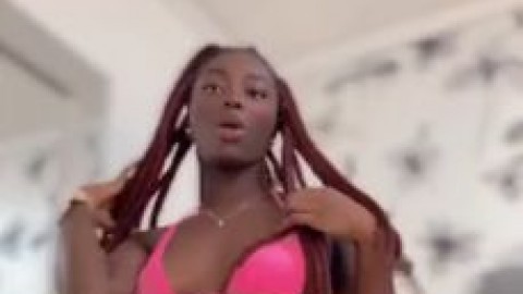 Provocative Ebony With Braids Bends Over To Show Her Big Butt Pussy Licking