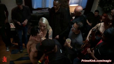 Big tits babe Beretta James group fucked and humiliated in public