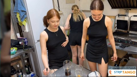 Safe Space to Explore: Dive into Your Deepest Desires! These lesbians are working in a cafe. But what they do behind closed door