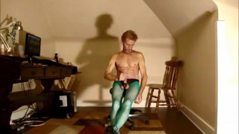 ROBERT RICHARD MILGATE EXPOSED WEARING SHEER GREEN PANTYHOSE AND HIGH HEELS