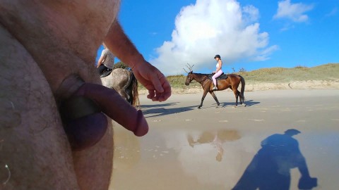 Public erection flasher exhibitionist CFNM beach cockring dickflash