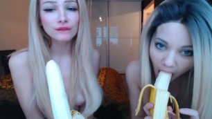 Blowjob banana battle