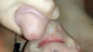 Bound and blinfolded cumshots all over her