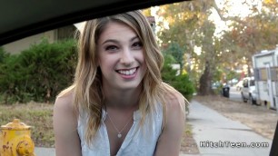 Thankful blonde teen hitchhiker fucks strangers dick