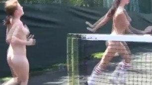 Naked College Pledges Getting Hazed On Tennis Courts