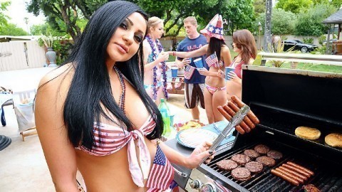 Audrey Bitoni Fucked at the picnic on the Fourth of July  